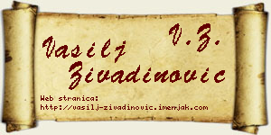 Vasilj Živadinović vizit kartica